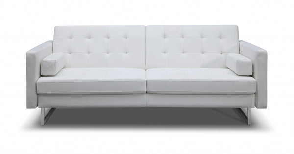 80 X 45 X 13 White Stainless Steel Sofa Bed