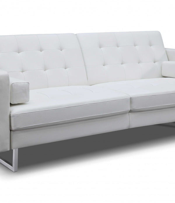 80 X 45 X 13 White Stainless Steel Sofa Bed