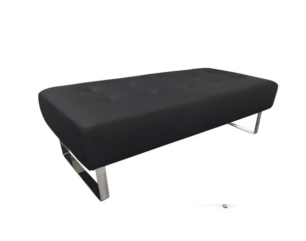 52 X 24 X 16 Black Faux Leather Bench