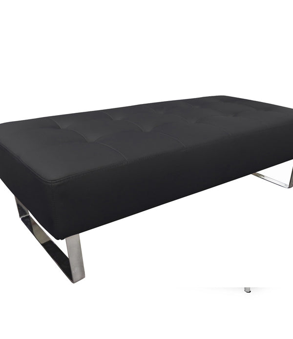 52 X 24 X 16 Black Faux Leather Bench