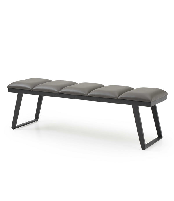 Dark Grey Faux Leather Bench