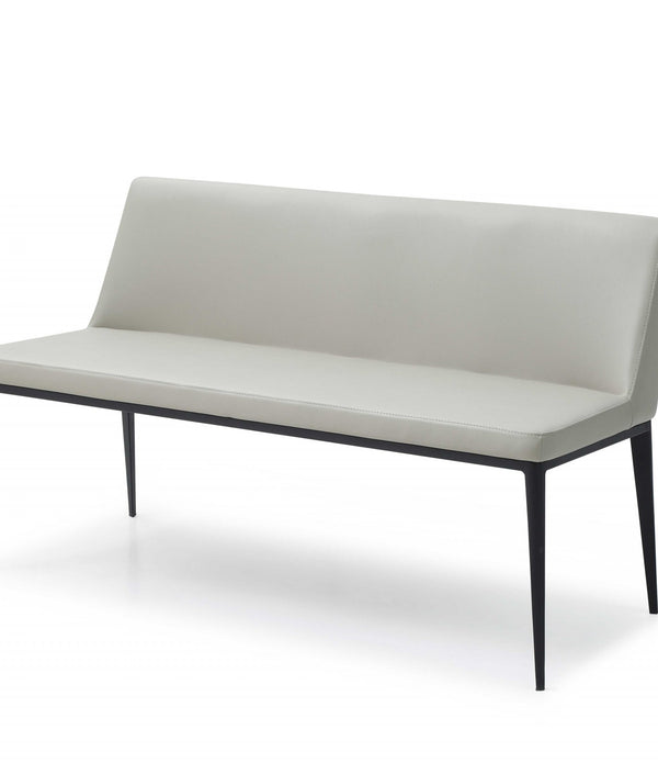 51 X 22 X 30 Light Grey Faux Leather Bench