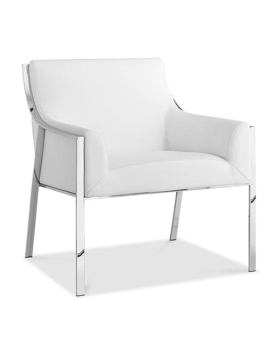 31 X 33 X 30 White Stainless Steel Armed Chair