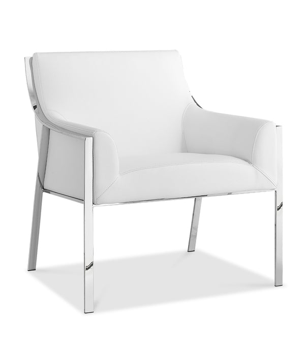 31 X 33 X 30 White Stainless Steel Armed Chair