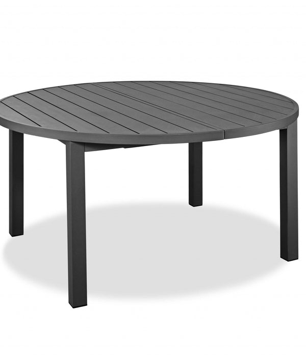 57-75 X 57 X 30 Gray Aluminum Dining Table