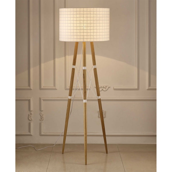 22 X 22 X 66 White Aluminum Floor Lamp