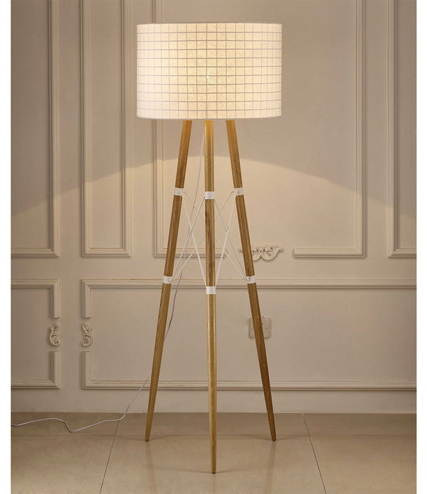 22 X 22 X 66 White Aluminum Floor Lamp