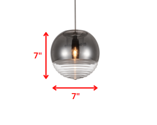 7 X 7 X 7 Clear Glass Pendant Lamp