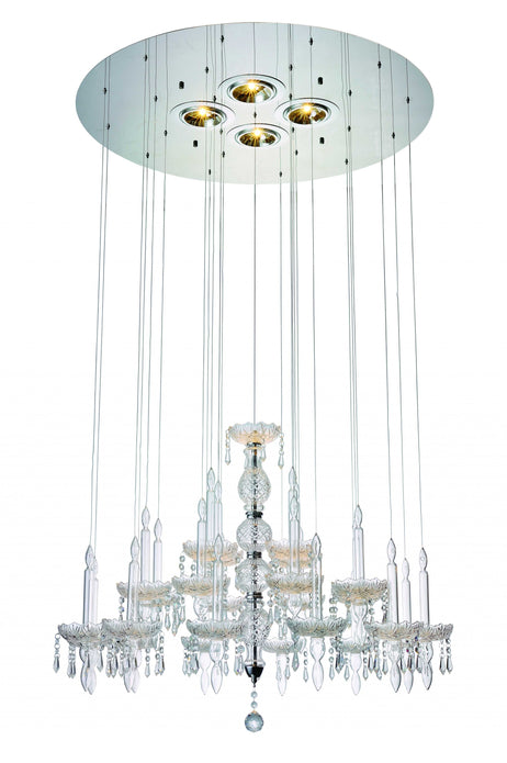 33 X 33 X 55 Clear Crystal Glass Pendant Lamp