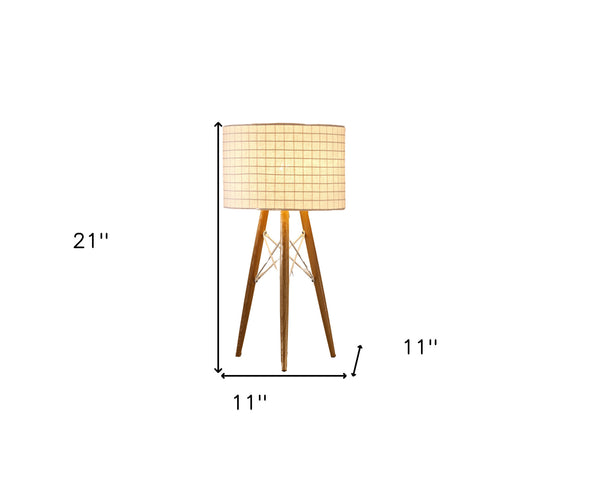 11 X 11 X 21 White Fabric Table Lamp