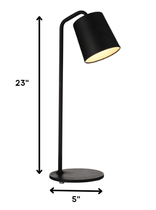 5 X 5 X 23 Black Carbon Steel Table Lamp