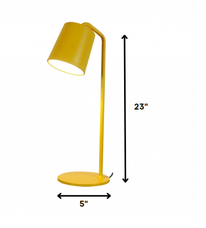 5 X 5 X 23 Yellow Gray Carbon Steel Table Lamp