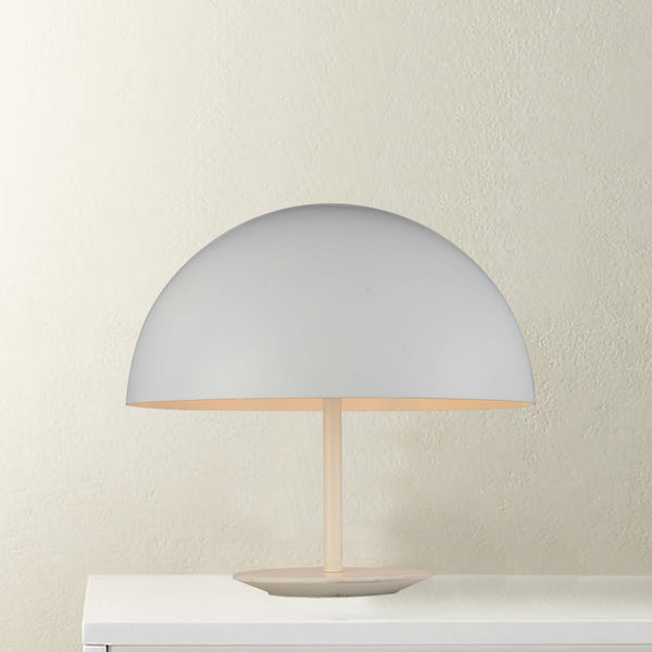 16 X 16 X 16 White Aluminum Table Lamp