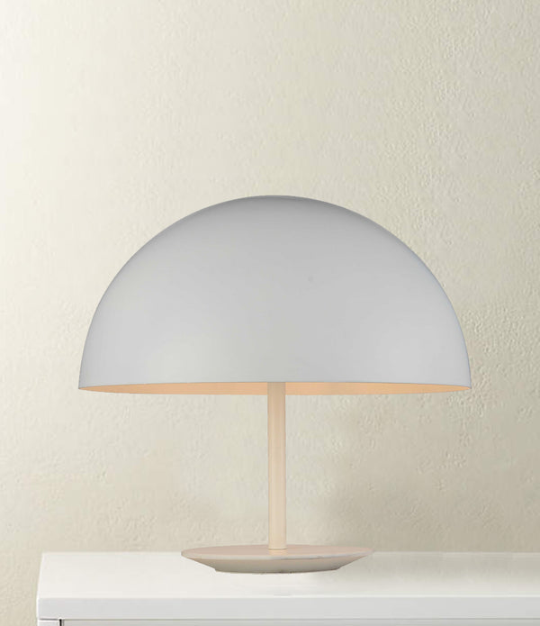 16 X 16 X 16 White Aluminum Table Lamp