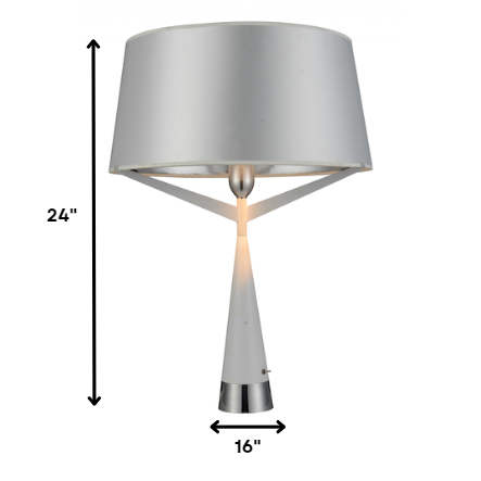 16 X 16 X 24 White Carbon Steel Table Lamp