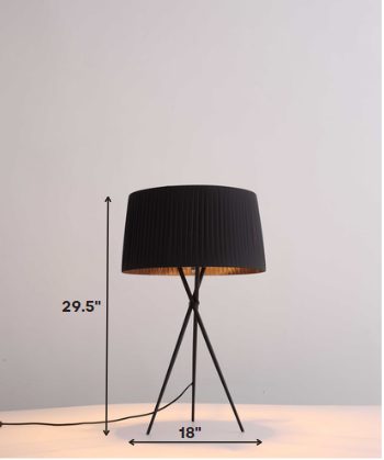 18 X 18 X 29.5 Black Carbon Steel Table Lamp