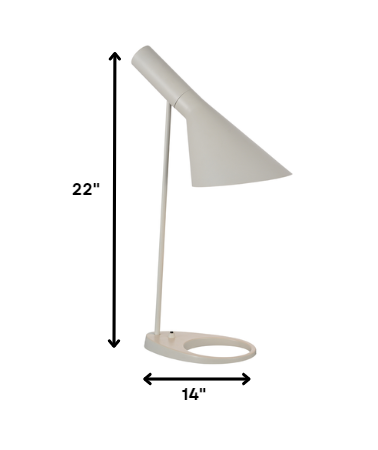 14 X 22 White Metal Table Lamp