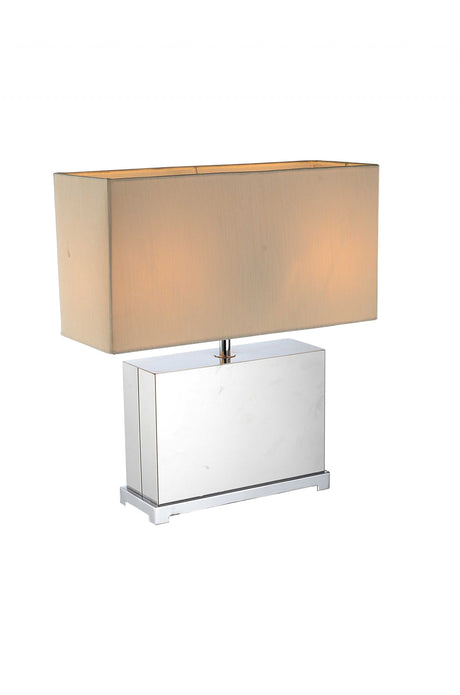 17 X 7 X 19 White Stainless Steel Table Lamp