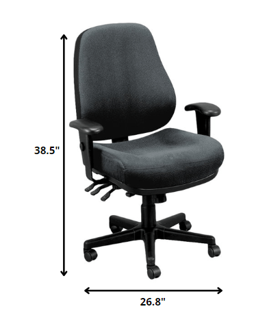 26.8" x 21" x 38.5" 580 Charcoal Tilt Tension Control Fabric Chair