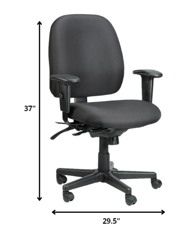 29.5" x 26" x 37" Black Tilt Tension Control Fabric Chair