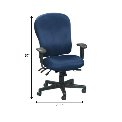 29.5" x 26" x 37" Navy Fabric Seat Slider Swivel