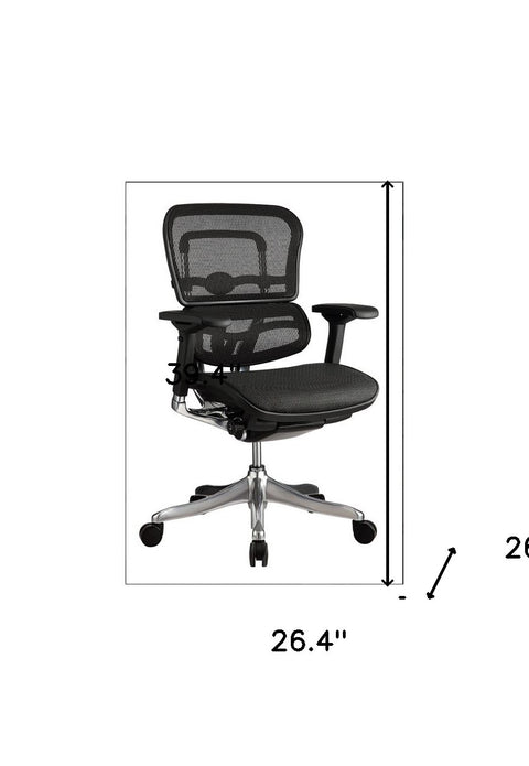 26.4" x 26" x 39.4" Black Mesh Elite Mid Back Chair