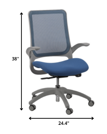 24.4" x 22.4" x 38" Blue Mesh / Fabric Office Chair