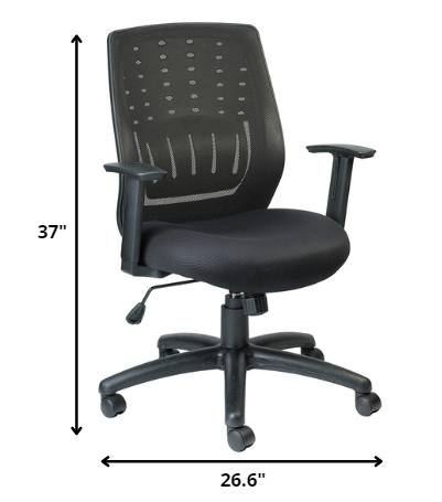 Black Mesh  Fabric Office Rolling Desk Chair