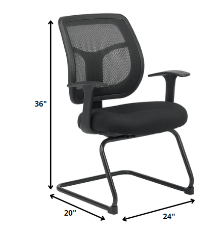 24" x 20" x 36"  Black Mesh / Fabric Guest Chair