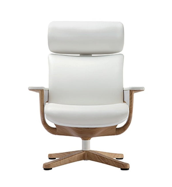 32.5" x 32.3" x 40.75" White Leather Chair