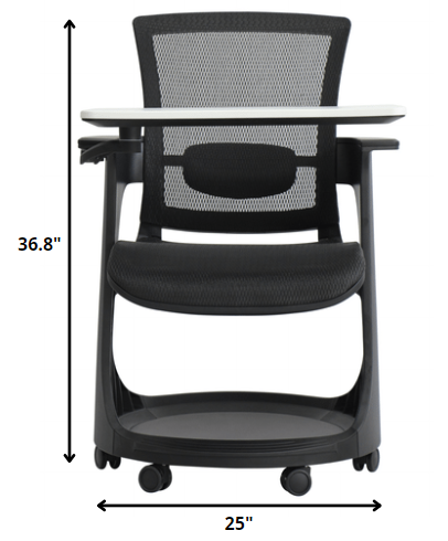 25" x 25.4" x 36.8" Black Mesh Seat and Back Chair