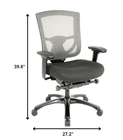 27.2" x 25.6" x 39.8" Grey Mesh / Fabric Chair