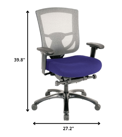 27.2" x 25.6" x 39.8" Cobalt Mesh/Fabric Chair