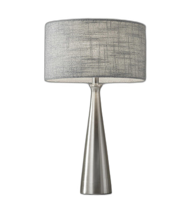 Brushed Steel Metal Finish Tapered BasecTable Lamp