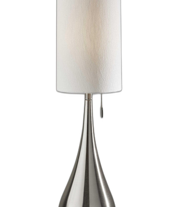 Brushed Steel Metal Teardrop Table Lamp