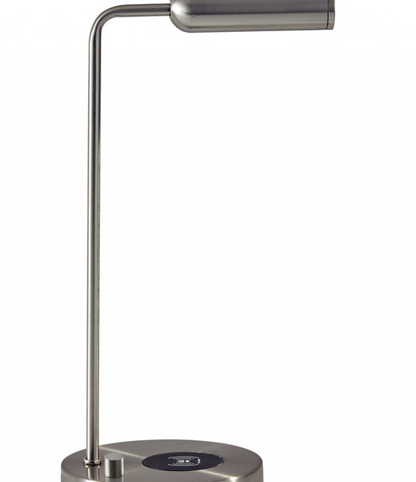 Ultra Sleek Brushed Steel Metal LED Desk Lamp