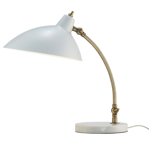 Abstract Oval White Metal Shade Adjustable Desk Lamp