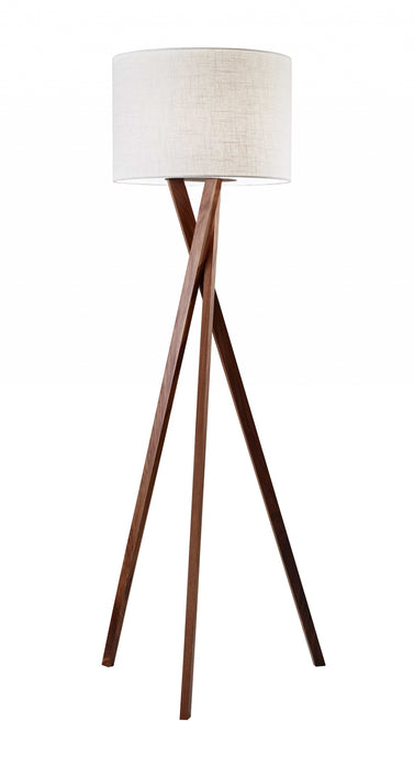 Floor Lamp with Walnut Wood Tripod Leg