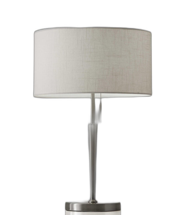 Contemporary Brushed Steel Metal Table Lamp