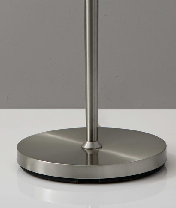 Floor Lamp Contemporary Brushed Steel Metal Tapered Pole