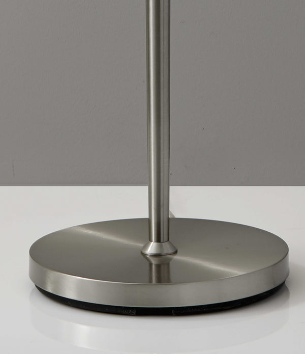 Floor Lamp Contemporary Brushed Steel Metal Tapered Pole