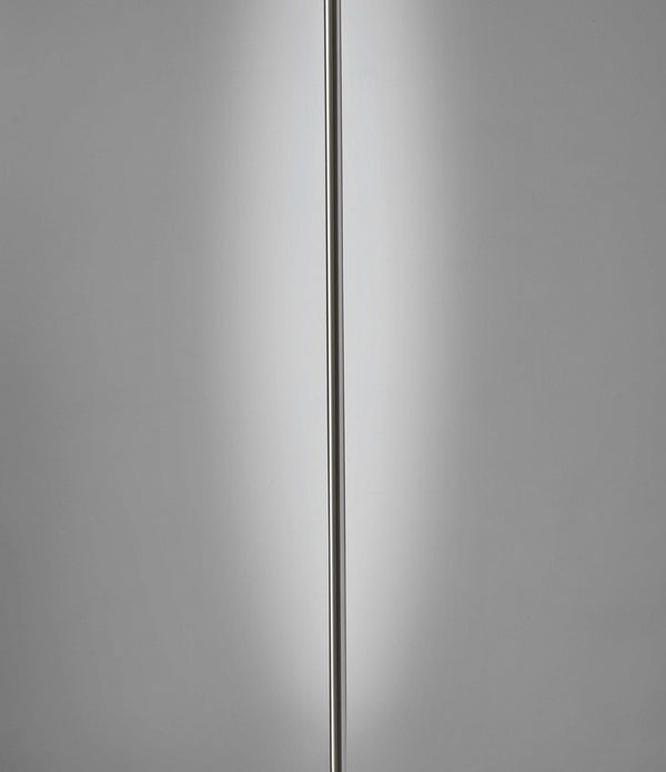 Minimalist Ambient Glow LED Floor Lamp with Dimmer in Brushed Steel and White Marble