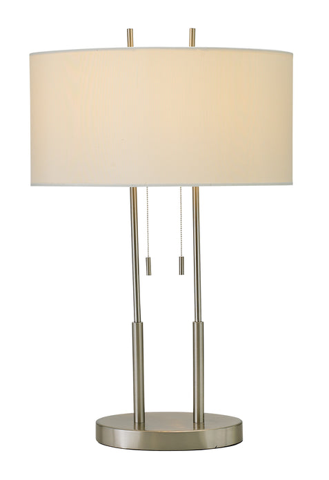 Brushed Steel Dual Pole Metal Table Lamp