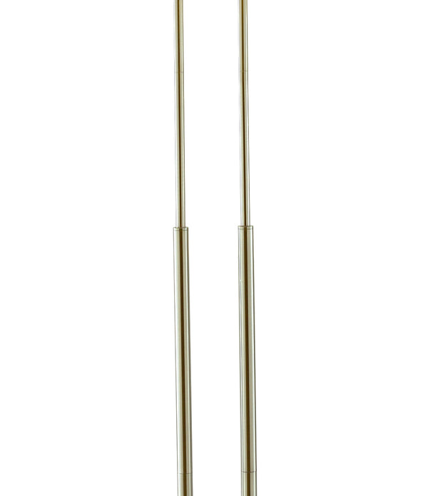 Dual Pole Floor Lamp in Brushed Steel Metal