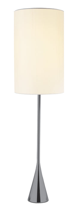 Black Nickel Finish Metal Tall White Shade Table Lamp