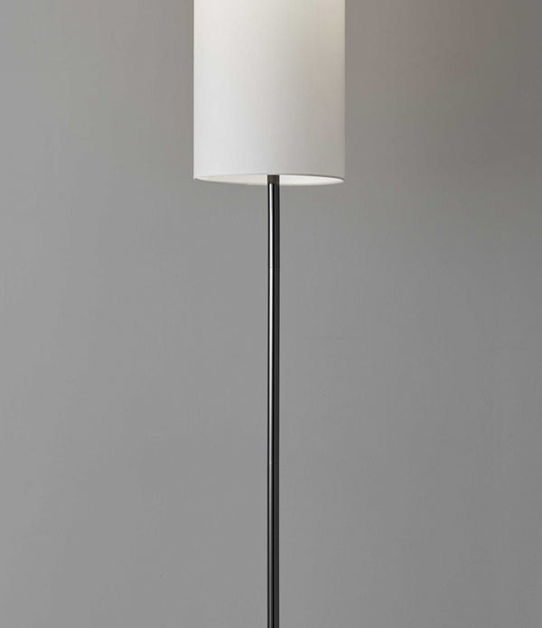 Dramatic Floor Lamp Bell Shaped Base in Black Nickel Finish Metal