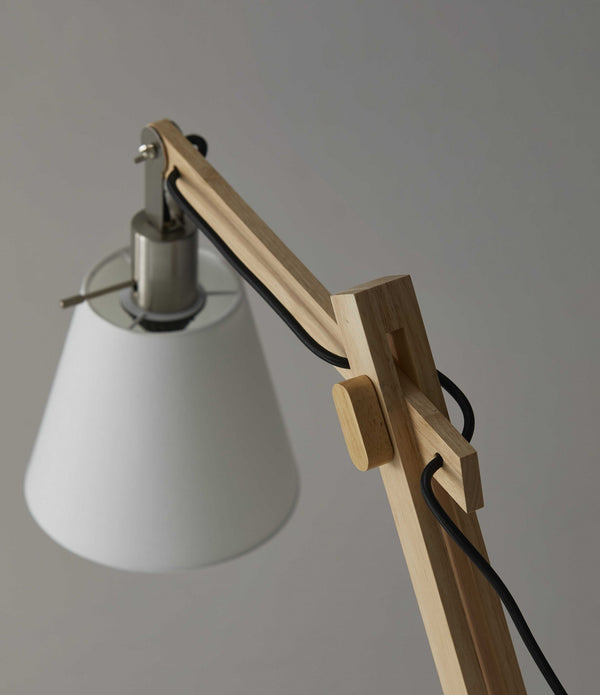 Rustic Hinged Natural Wood Table Lamp