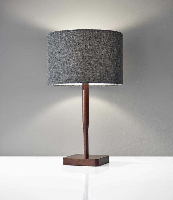 Cozy Cabin Walnut Wood Finish Table Lamp