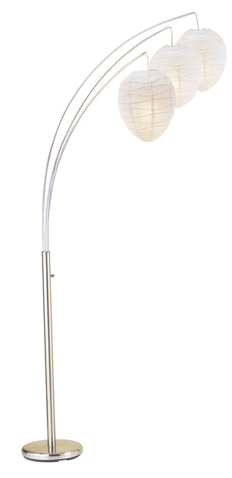 11" X 46"X 82" Brushed steel Metal Arc Lamp