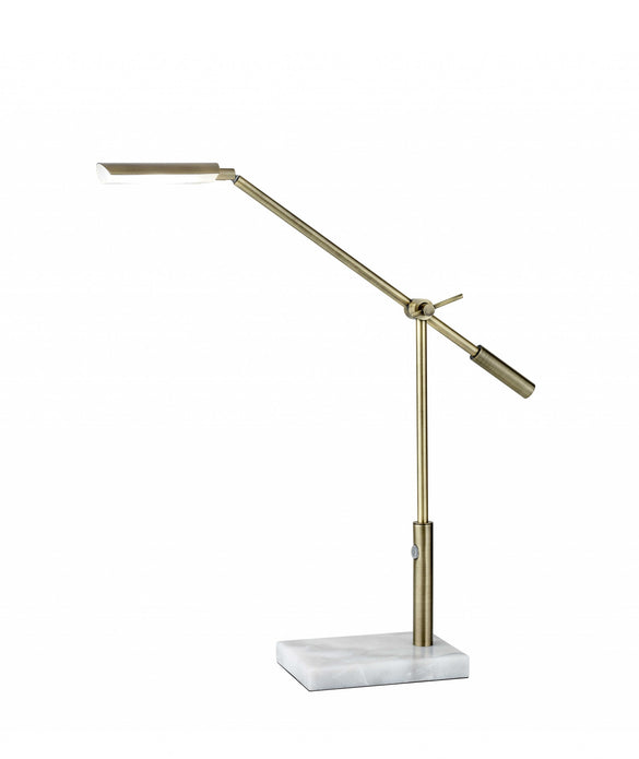 Sleek Brass Metal Adjustable and Dimmable LED Desk Lamp